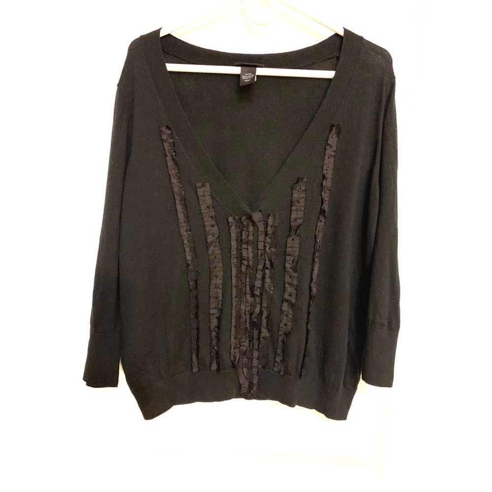 Lane Bryant V-Neck Cardigan - Black - 18/20